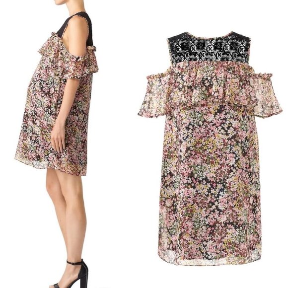 Slate‎ and Willow Floral Maternity Dress Off Shoulder Lace Shift Size XL Pink - Picture 3 of 12